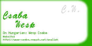 csaba wesp business card